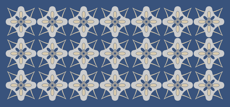 vinylový koberec kachličky kvetinová kompozícia dlaždíc - Tenstickers