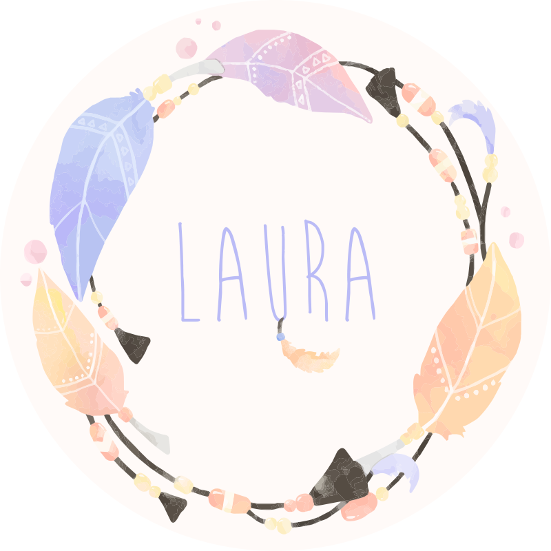 Farebné pierka s menom vinylová rohož - Tenstickers