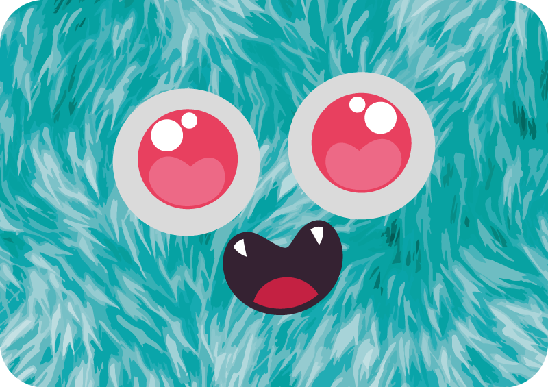 Roztomilý anime monštrum detský vinylový koberec - Tenstickers