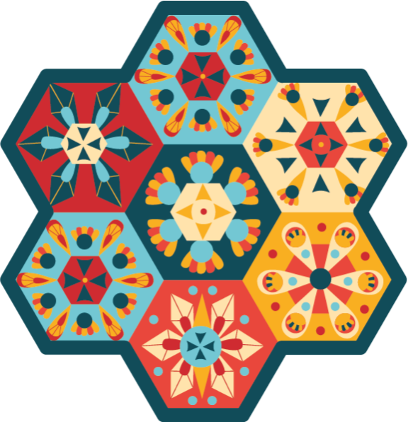 Vinylový koberec s geometrickými tvarmi hexagonálna symetria - Tenstickers