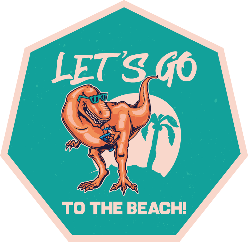 vinylové koberce zvieratá plážová zábava s dinosaurami - Tenstickers