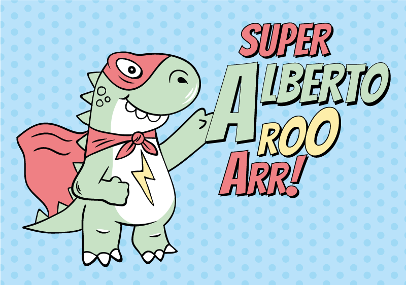 rôzne vinylové koberce pre deti superhrdinský dinosaurus - Tenstickers