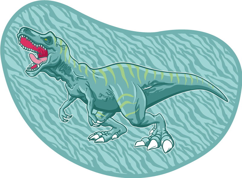 Prúžok tyranosaura rexa dinosaura zvierací koberec - Tenstickers