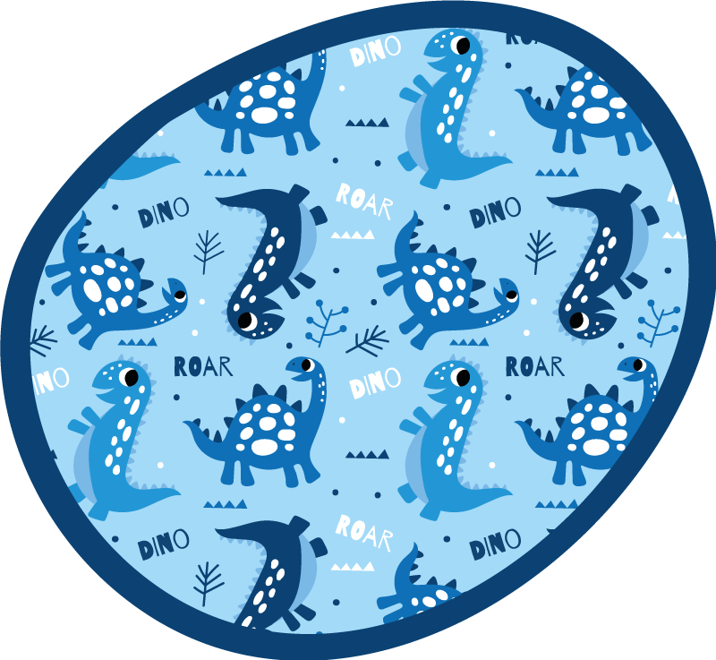 Modré dinosaury burácajú a vinylový koberec dino - Tenstickers