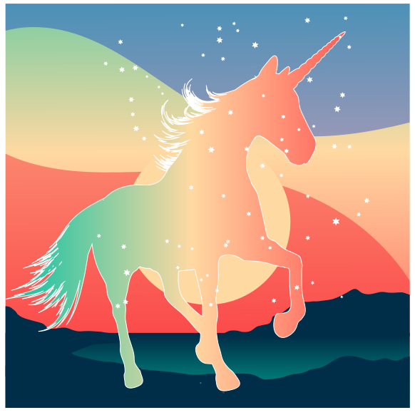 Vinylový koberec rainbow unicorn - Tenstickers