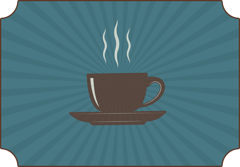 šálka na kávu espresso modré pozadie moderný koberec - Tenstickers