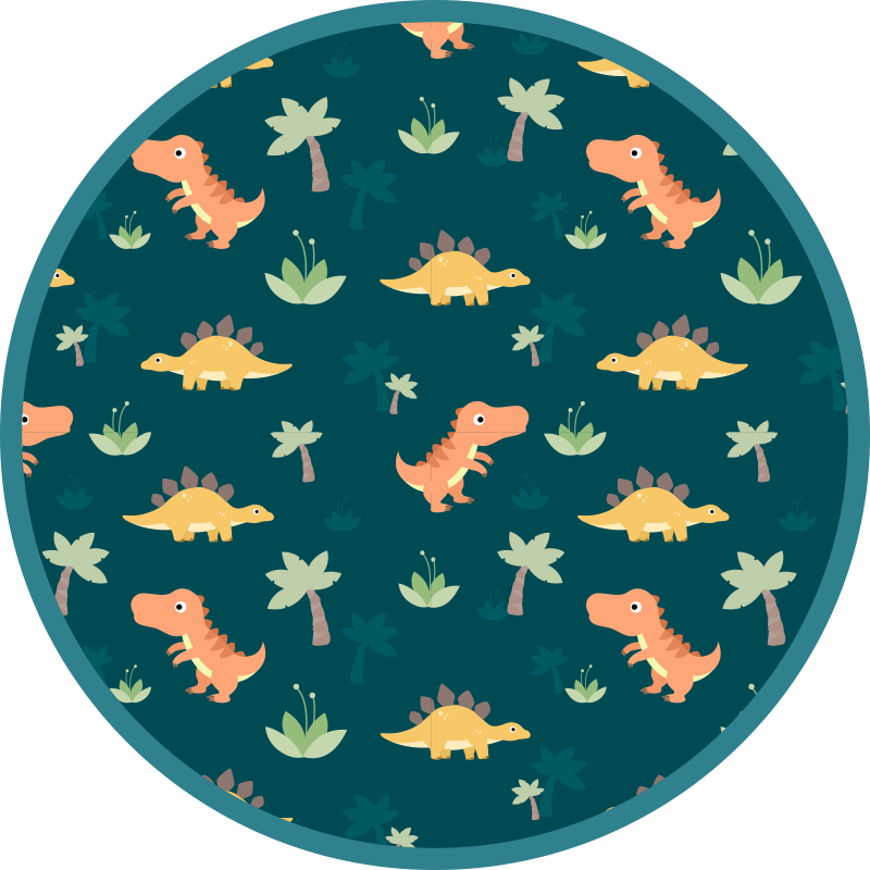 detský vinylový koberec dinosaurí rondel - Tenstickers
