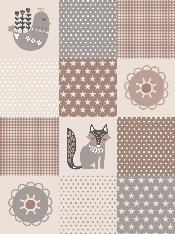 Vinylový koberec pre deti zo severských zvierat - Tenstickers