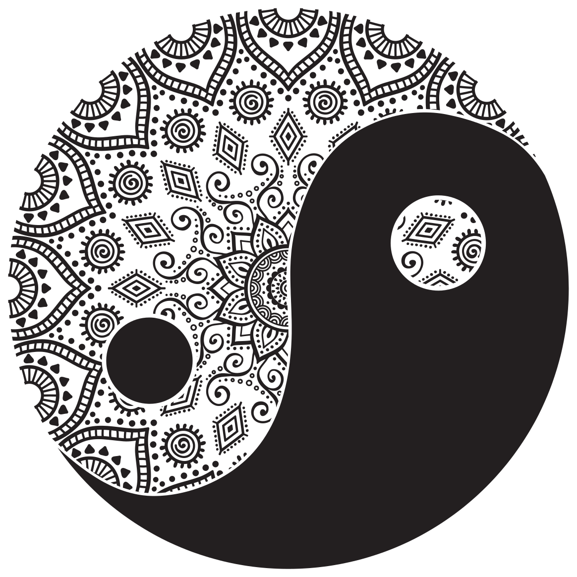 Mandala yin yang mandala vinylový koberec - Tenstickers