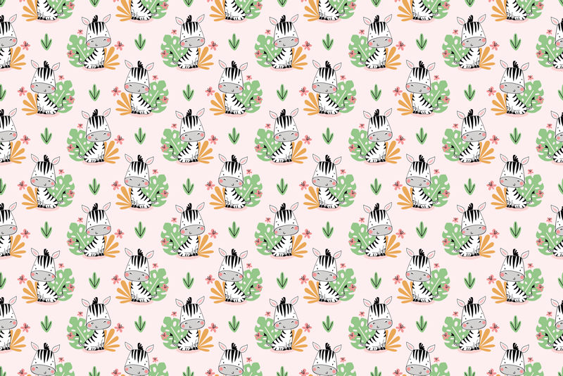 rôzne vinylové koberce pre deti vzor zebra džungle - Tenstickers