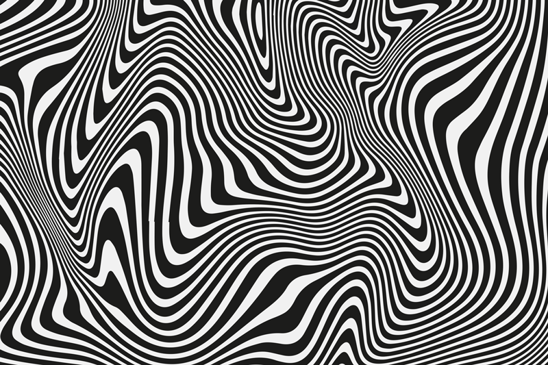 vinylový koberec s geometrickýmy tvarmi optický vlnový vzor - Tenstickers