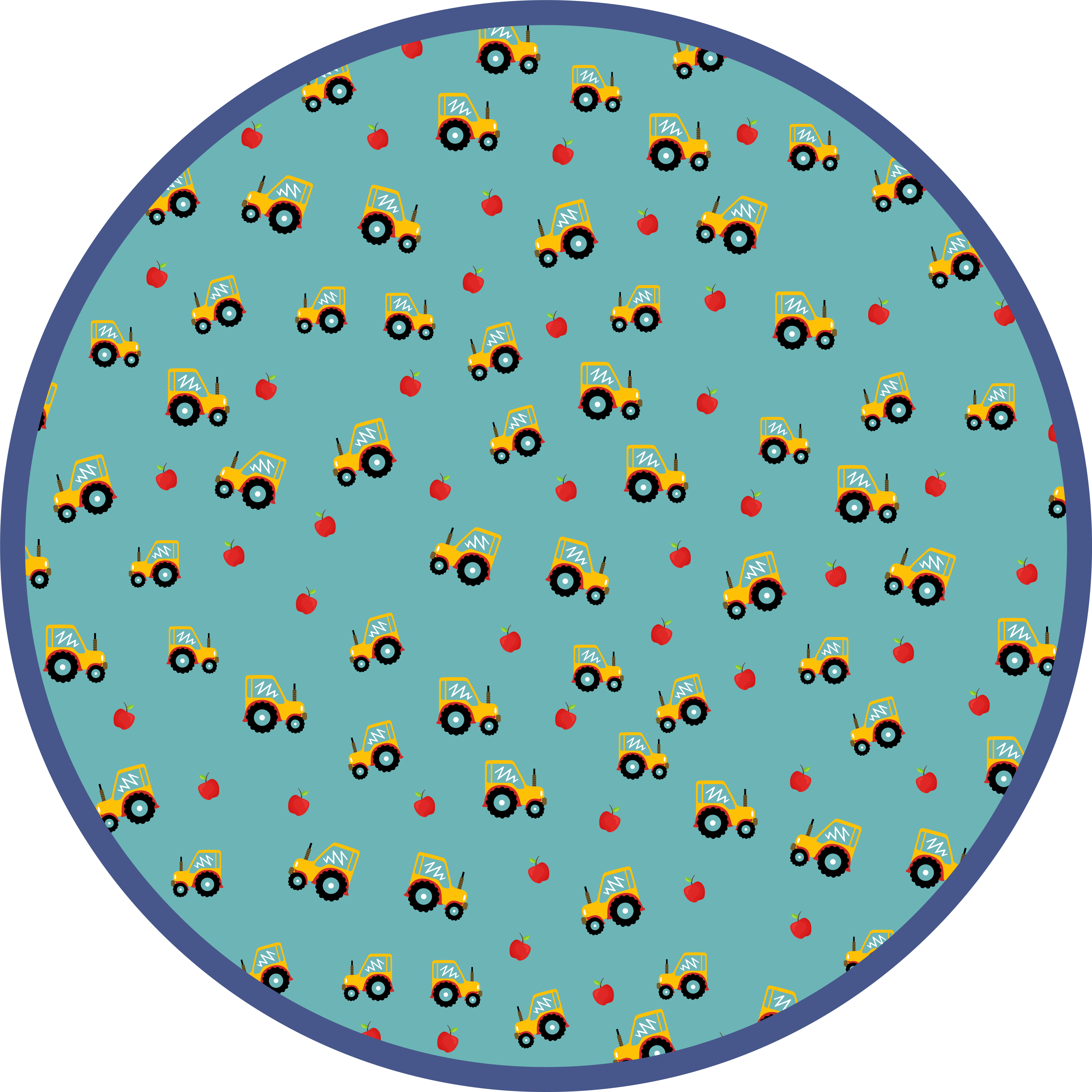 Traktor a jablká. Detský vinylový koberec - Tenstickers