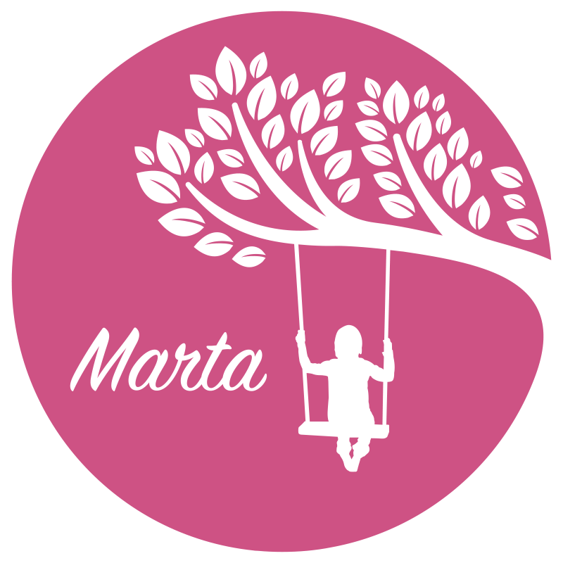 Dievča na hojdačke ružové pozadie detský vinylový koberec - Tenstickers