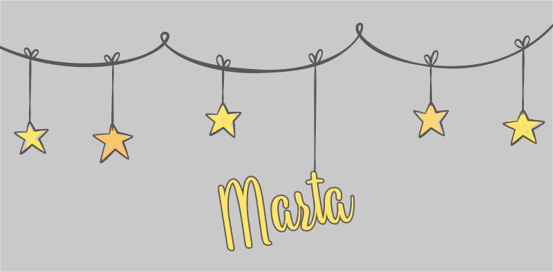 vinylový koberec s menom prispôsobené hviezdne - Tenstickers