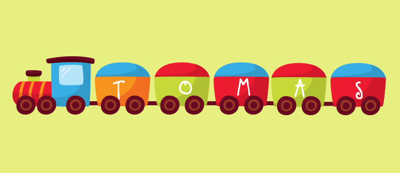 vinylový koberec s menom personalizovaný vlak - Tenstickers