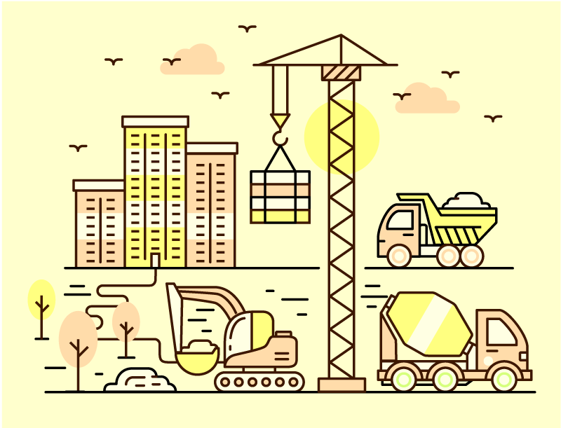 rôzne vinylové koberce pre deti mestská výstavba - Tenstickers