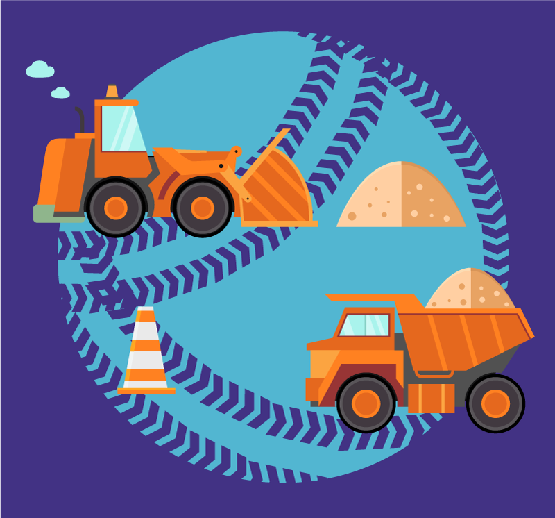 detský vinylový koberec stavebná hracia zóna - Tenstickers