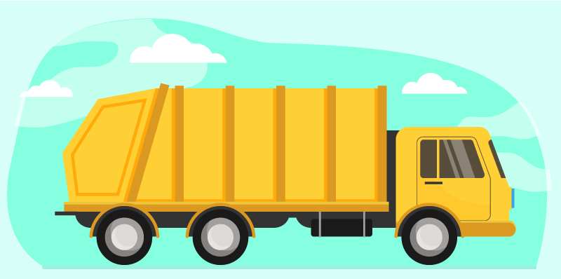 žltý vinylový koberec pre smetiarske auto - Tenstickers