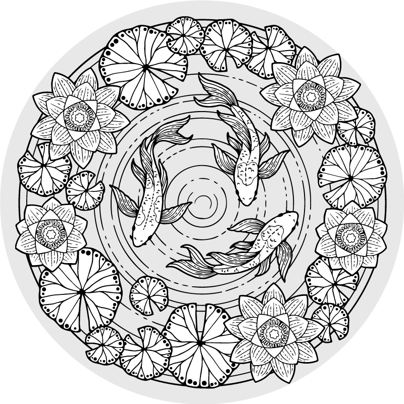 vinylové koberce zvieratá pokoj koi rýb - Tenstickers