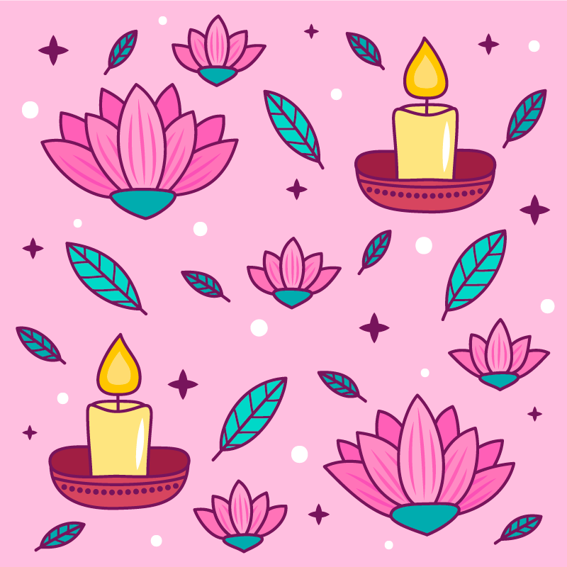 vinylový koberec s kvetmi prostredie lotosového kvetu - Tenstickers