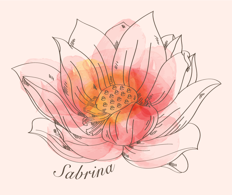 vinylový koberec s menom prispôsobiteľný lotos - Tenstickers