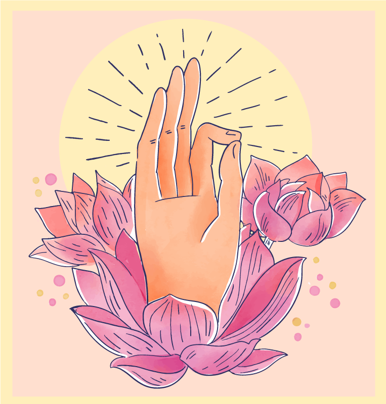 vinylový koberec mandala duchovný kvet ilustrácie - Tenstickers