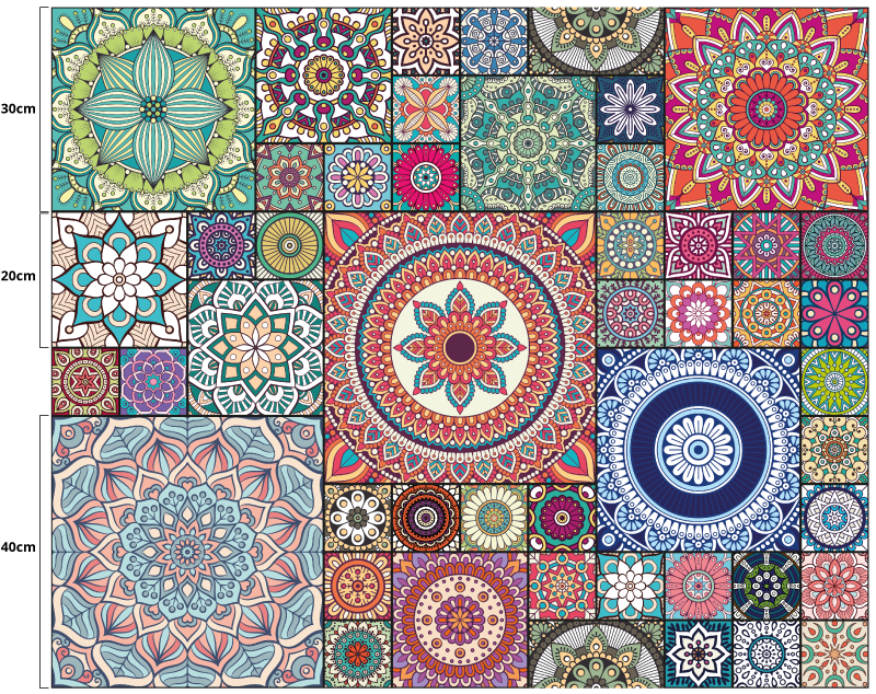 Mandala dlaždice mandala vinylový koberec - Tenstickers