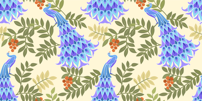 Vinylový koberec s kúskami pávích pier pre zvieratá - Tenstickers