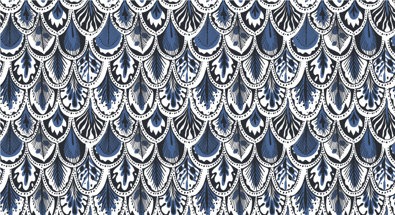 vinylový koberec kachličky vzor pávieho chvosta - Tenstickers