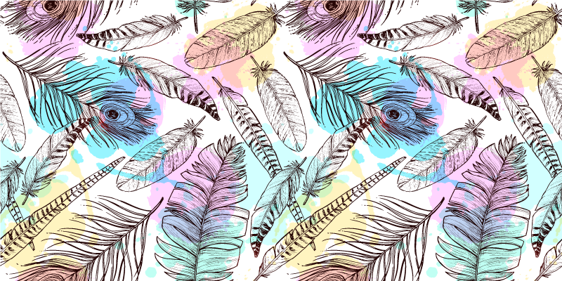 vinylový koberec s kvetmi motív peria - Tenstickers