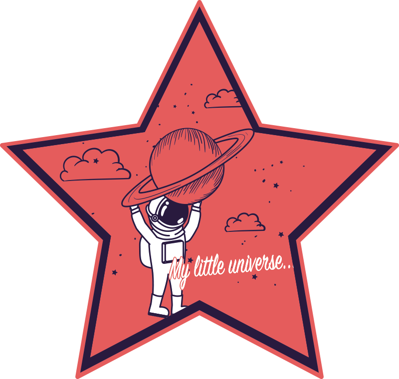 detský vinylový koberec astronaut hviezdny prieskumník - Tenstickers
