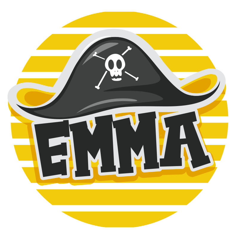 vinylový koberec s menom pirátska tematika - Tenstickers