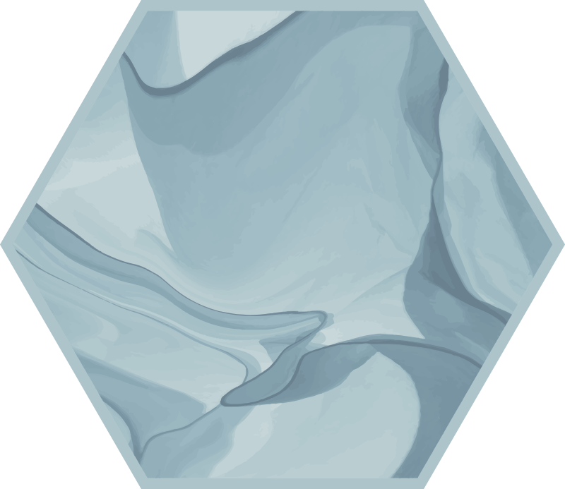 Moderný koberec v tvare šesťuholníka z modrého mramoru - Tenstickers