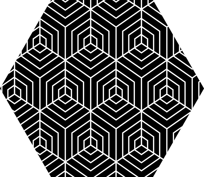Vinylový koberec s geometrickými tvarmi hexagonálny labyrint - Tenstickers