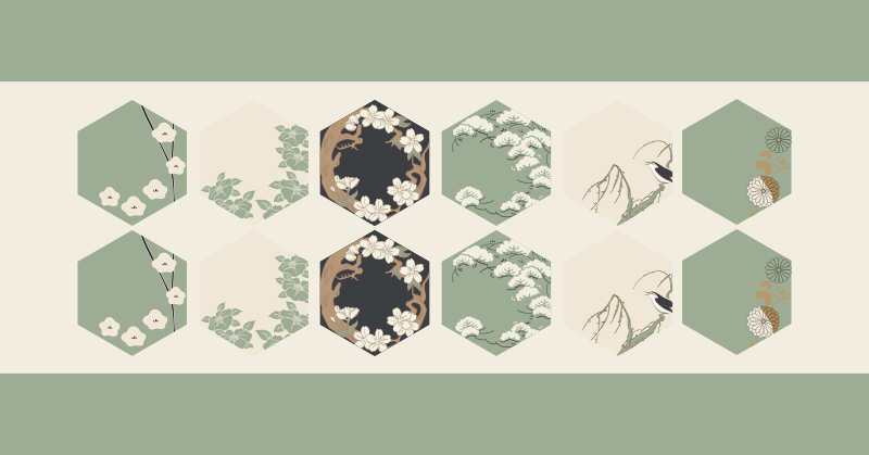 vinylový koberec s kvetmi kvetinové šesťuholníky - Tenstickers