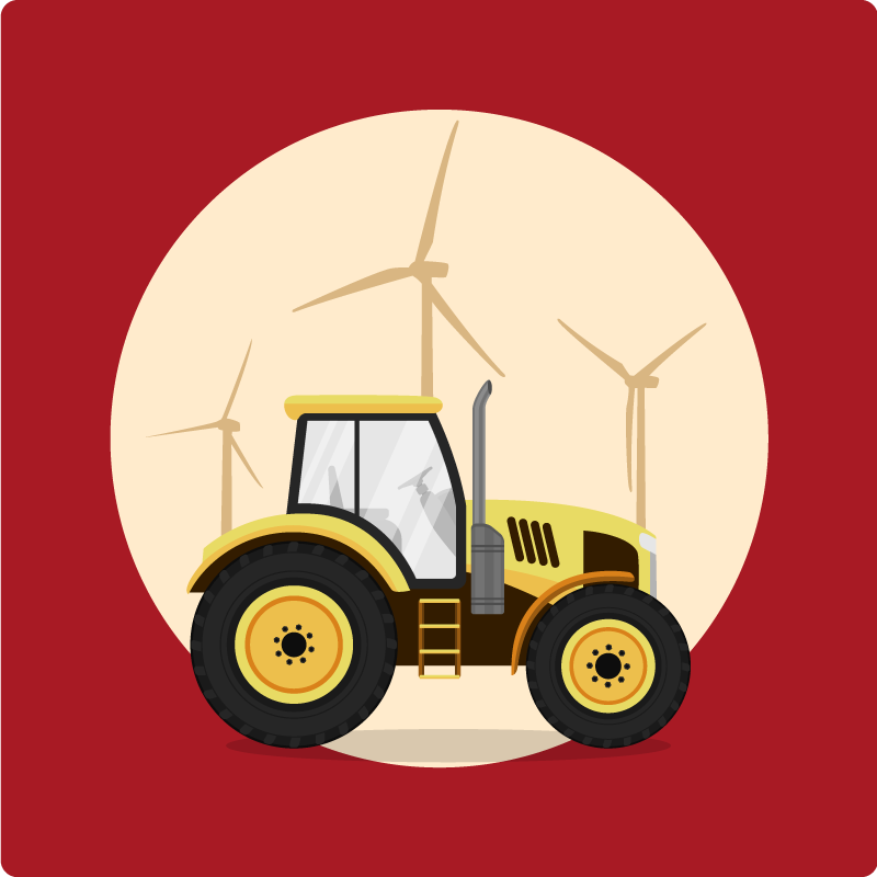 Detský vinylový koberec žltý a červený traktor - Tenstickers