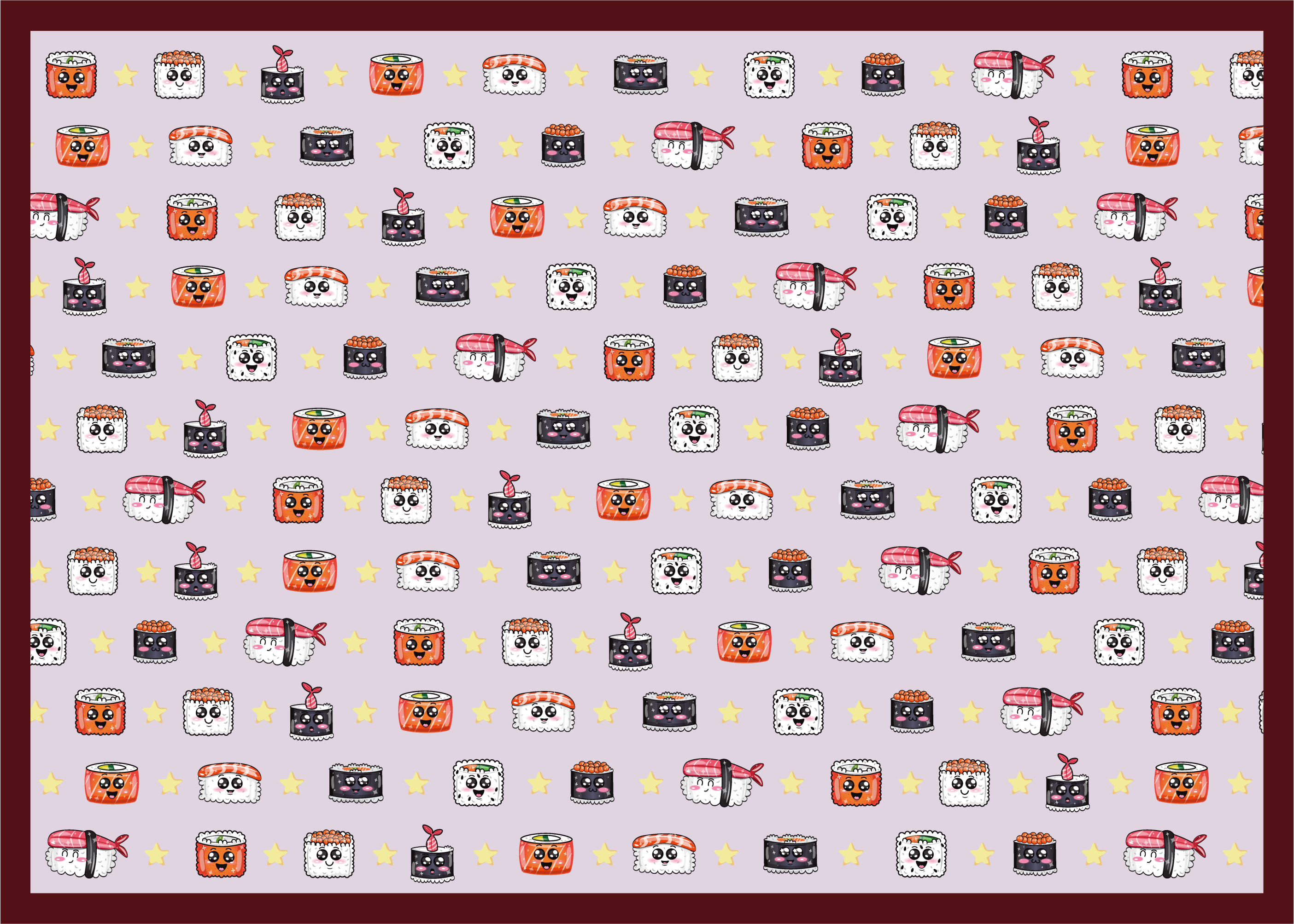 detský vinylový koberec sushi kreslený vzor - Tenstickers