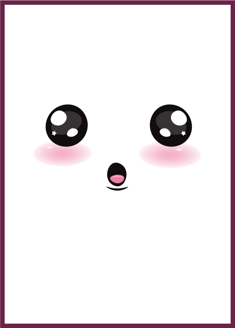 detský vinylový koberec roztomilá kawaii tvár - Tenstickers