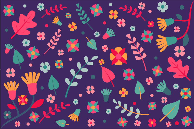 vinylový koberec s kvetmi kvetinová farba praskla - Tenstickers