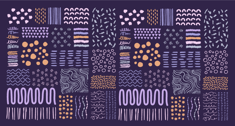 Nakreslené doodle bodky geometrické koberce - Tenstickers