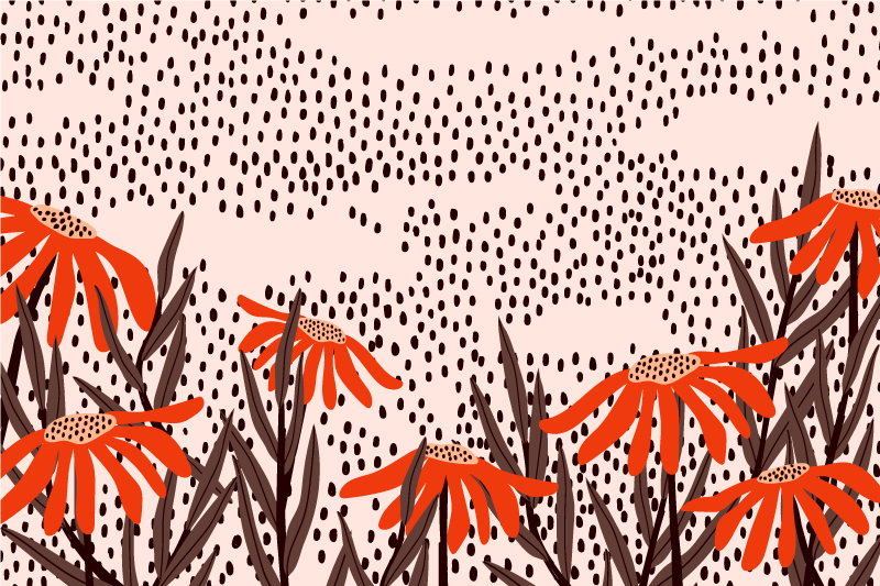 Doodle bodky a moderný koberec - Tenstickers