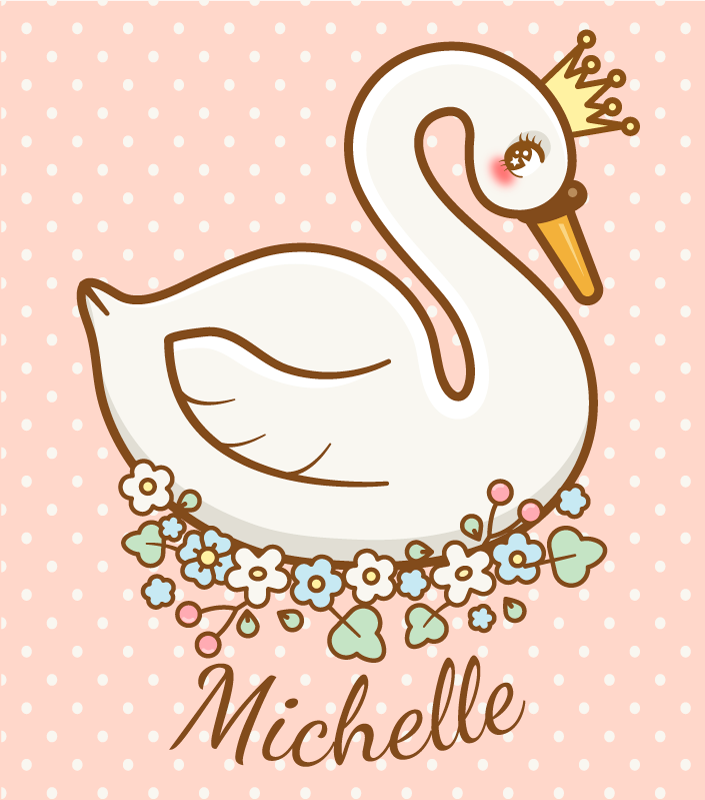 Princezná polka dot personalizovaná podložka - Tenstickers