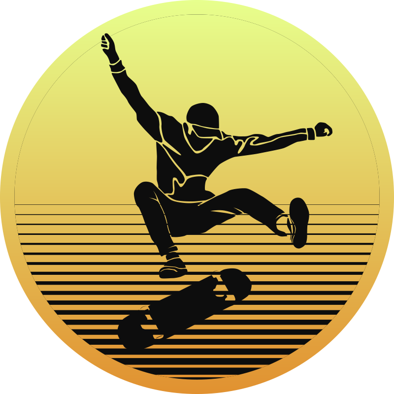 Skateboard silueta dospievajúci vinylový koberec - Tenstickers