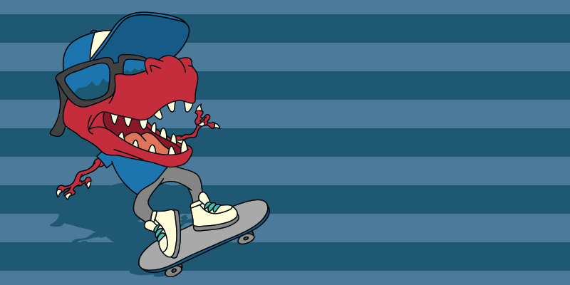 rôzne vinylové koberce pre deti skateboardový dinosaurus - Tenstickers