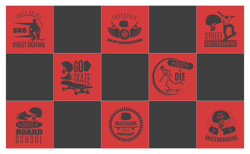 detský vinylový hry s tematikou skateboardu - Tenstickers