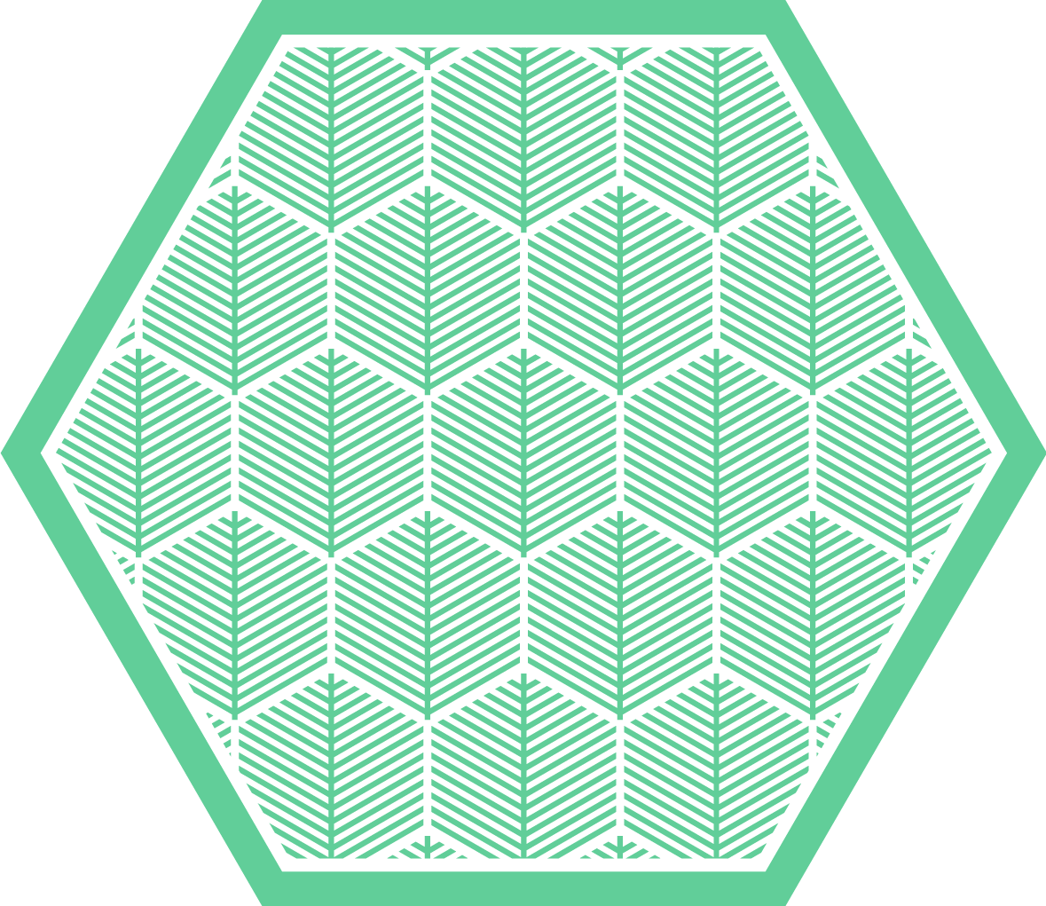 Zelené rastliny kvetinový koberec v tvare šesťuholníka - Tenstickers