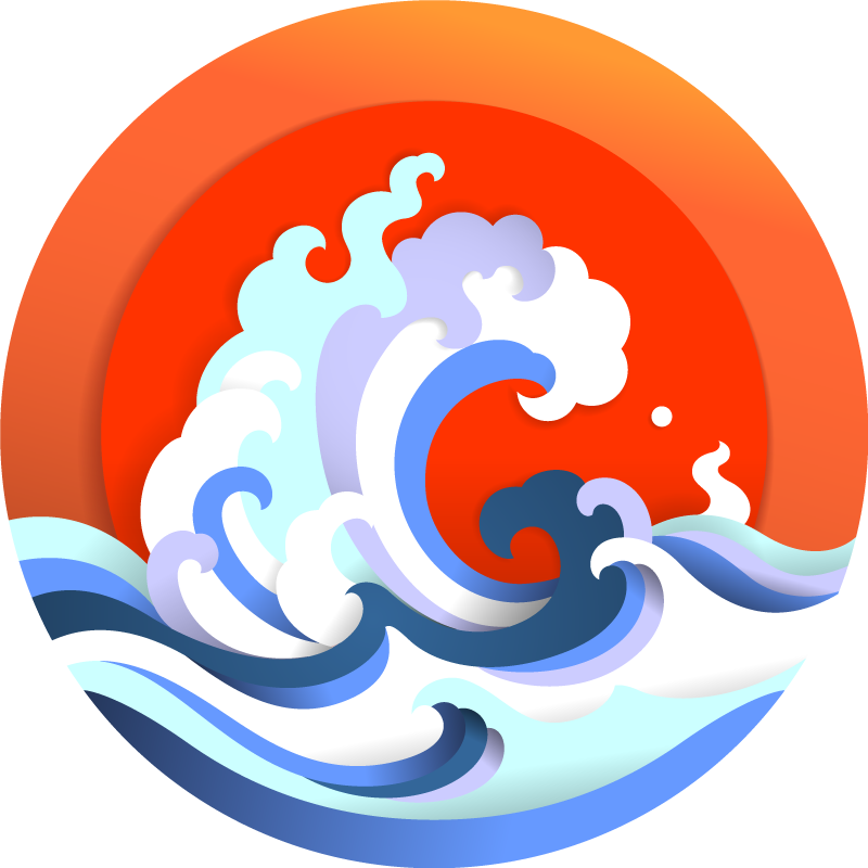 Vinylový koberec slnka a vlny - Tenstickers