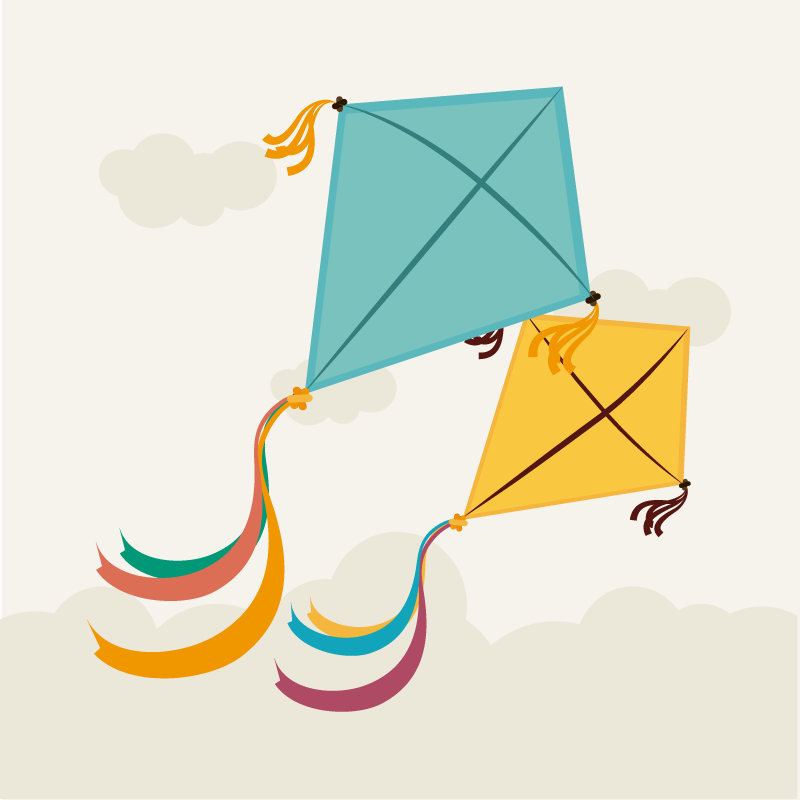 detský vinylový koberec ilustrácie lietania drakov - Tenstickers