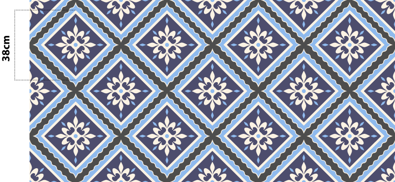 šedý vinylový koberec so vzorom dlaždíc - Tenstickers