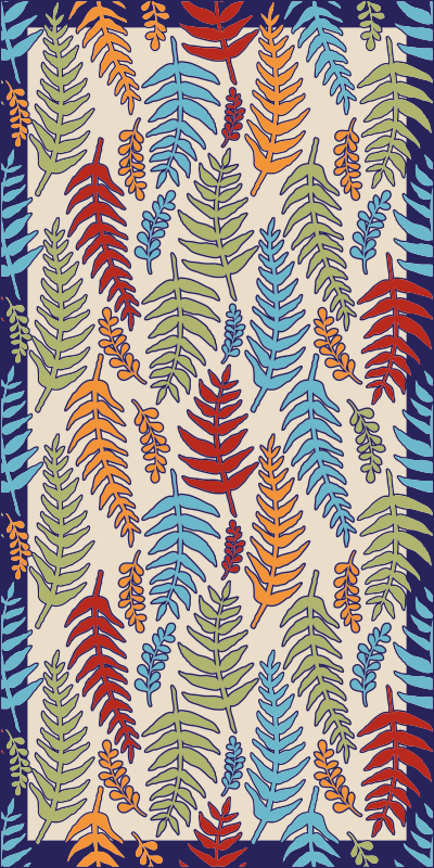 vinylový koberec s kvetmi botanické pruhy - Tenstickers